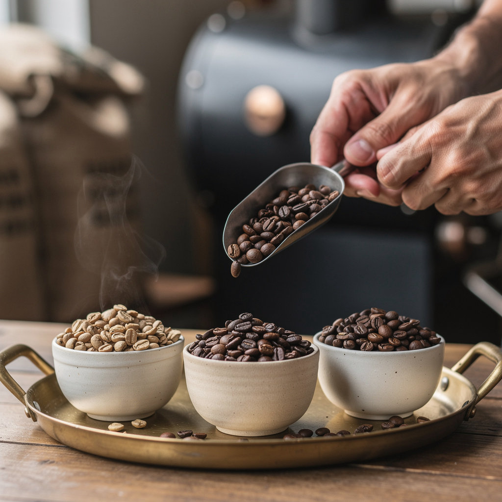 Blue Bean Roasters Portland selection of freshly roasted coffee beans in bags