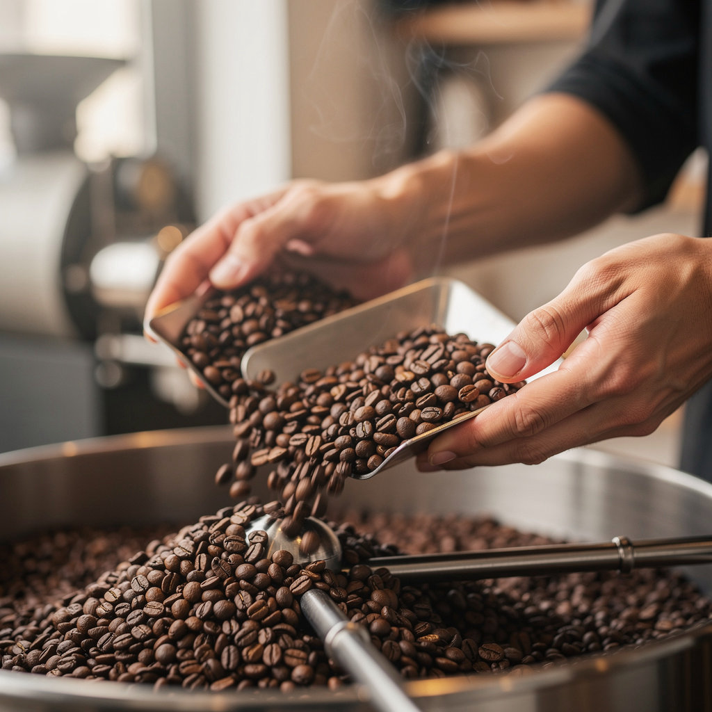 Blue Bean Roasters Portland artisanal coffee roasting process in Portland, OR